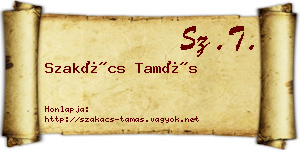 Szakács Tamás névjegykártya